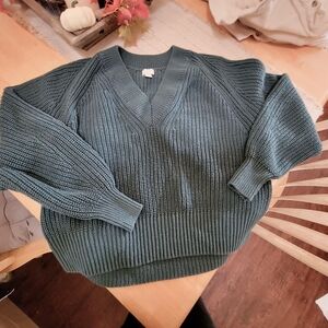 A NEW DAY Green V-neck Sweater